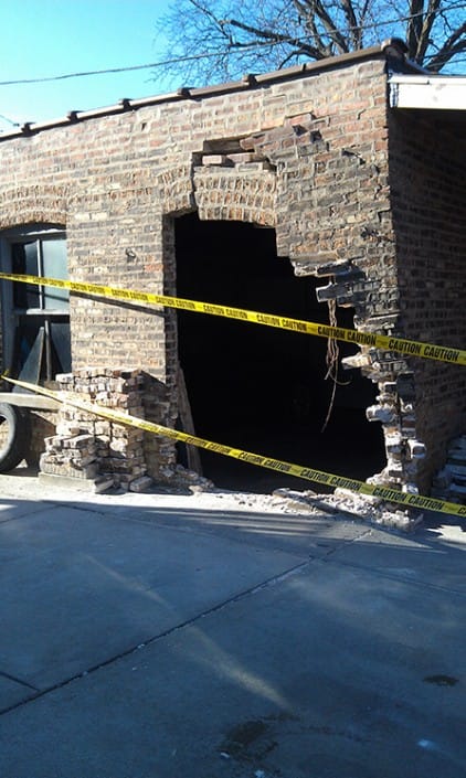 Garage Brickwork Repair Before