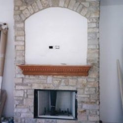 Fireplace with Tin Cut Natural Stone
