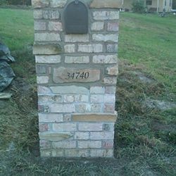 Brick Mailbox with Stone Accents