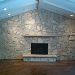 Fireplace with Full-Size Natural Stone:  After Work