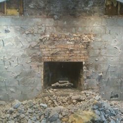 Fireplace with Full-Size Natural Stone:  Before Work